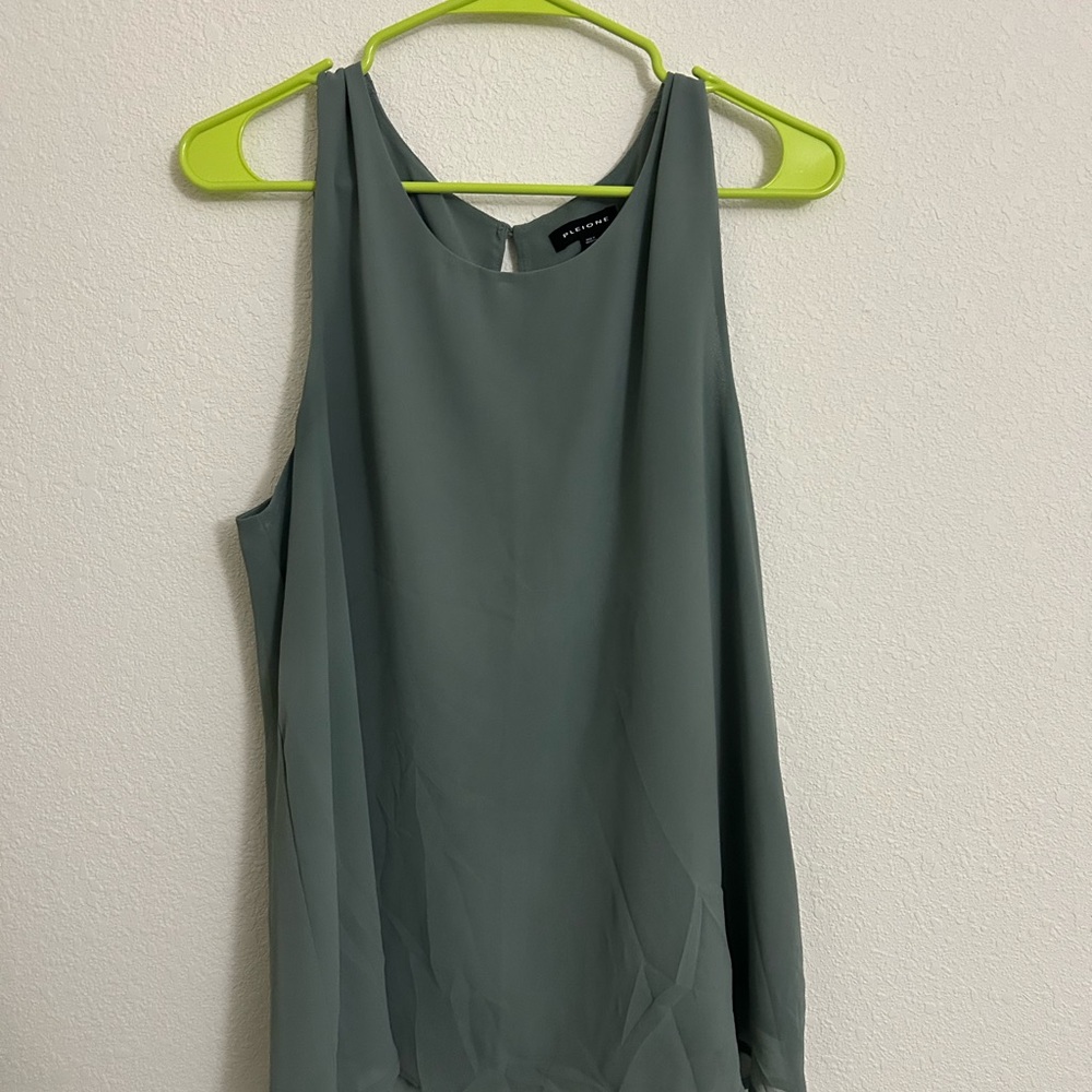Pleione Sage Green Sleeveless Tank Top